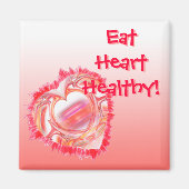 ピンクレッドタタータードハート パーソナライズされた マグネット (正面)