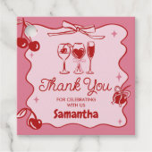 ピンクレッドダーティサーティバースデーパーティースクエア フェイバータグ (正面)