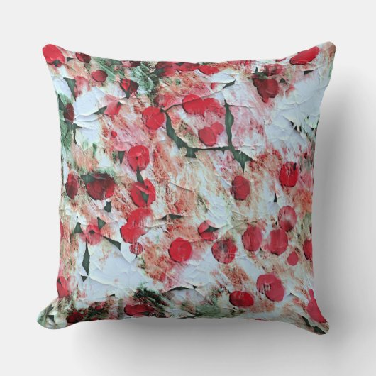 ピンクレッドダーティ水玉模様グランジ減衰 クッション (正面)