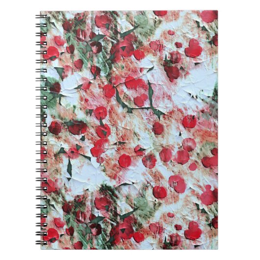 ピンクレッドダーティ水玉模様グランジ減衰 ノートブック (正面)