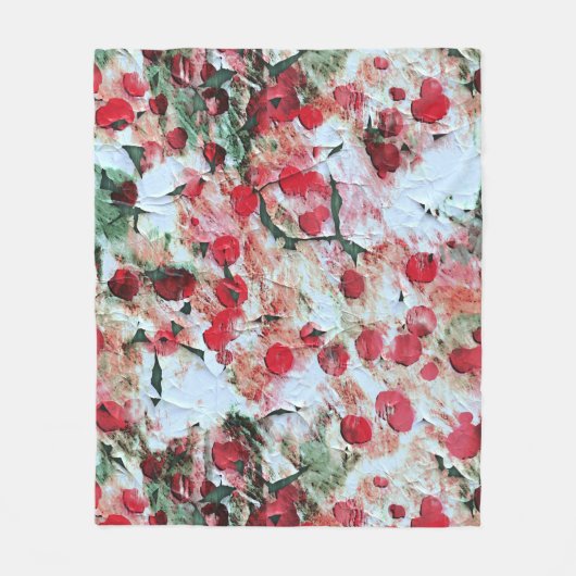 ピンクレッドダーティ水玉模様グランジ減衰 フリースブランケット (正面)