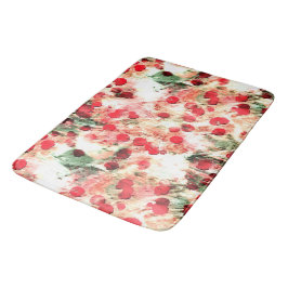 ピンクレッドダーティ水玉模様 グランジ バスマット