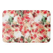 ピンクレッドダーティ水玉模様 グランジ バスマット (正面)