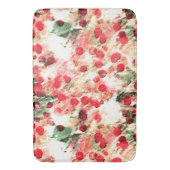 ピンクレッドダーティ水玉模様 グランジ バスマット (正面縦)