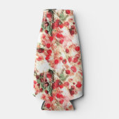 ピンクレッドダーティ水玉模様 グランジ ボトルクーラー (正面)