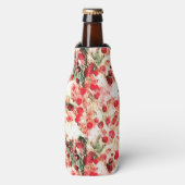 ピンクレッドダーティ水玉模様 グランジ ボトルクーラー (ボトル正面)