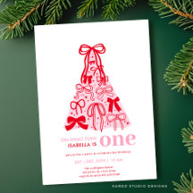 ピンクレッドツリーコケットボーガール1st誕生日