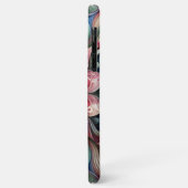 ピンクレッドティール(緑がかった色)ブルーアクアグリーンペイズリーアートパターン Case-Mate iPhoneケース (裏面/左)