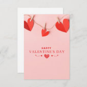 ピンクレッドハッピーバレンタインデー 招待状 (正面/裏面)