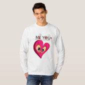 ピンクレッドハートバレンタイン Tシャツ (正面フル)