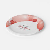 ピンクレッドバルーンバレンタインデーブライダルシャワー ペーパープレート (アングル)