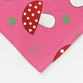 ピンクレッドパーソナライズされたキノコの名前 フリースブランケット (角)