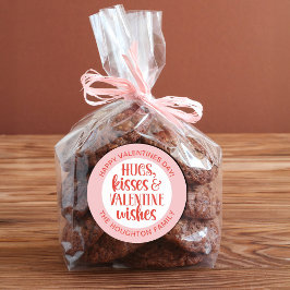 ピンクレッドパーソナライズされたバレンタインステッカー ラウンドシール