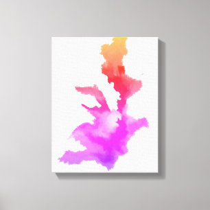 ピンクレッドパープルオレンジイエロー絵画抽象芸術 キャンバスプリント