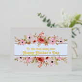 ピンクレッドフローラフォイル母の日のグリーティングカード 箔シーズンカード (立ち正面)