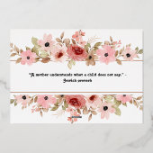 ピンクレッドフローラフォイル母の日のグリーティングカード 箔シーズンカード (裏面)