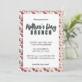 ピンクレッドフローラマザーズデイ招待状 招待状 (スタンド正面)