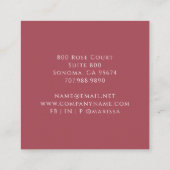 ピンクレッドフローラモノグラム名刺 スクエア名刺 (裏面)