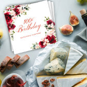 ピンクレッドフローラ100誕生日カスタムカクテル スタンダードカクテルナプキン