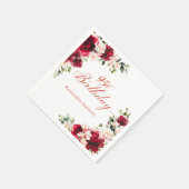 ピンクレッドフローラ95誕生日カスタムカクテル スタンダードカクテルナプキン (角)