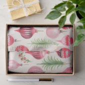 ピンクレッドブラックレトロクリスマスオーナメント 薄葉紙 (ギフト)