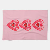 ピンクレッドブルゴーニュハートラブ4マルラ キッチンタオル (横)