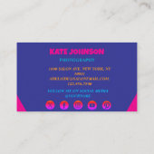 ピンクレッドプロフェッショナルモダンモノグラム 名刺 (裏面)