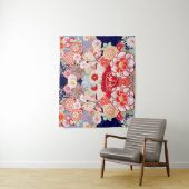 ピンクレッドホワイトフラワー牡丹、バラ日本のフローラ タペストリー (インサイチュ)