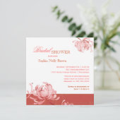 ピンクレッドホワイトフローラブライダルシャワー 招待状 (スタンド正面)