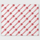 ピンクレッドボーズクリスマスホリデー ラッピングペーパー (フラット)