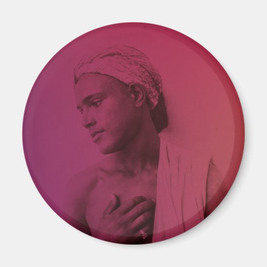 ピンクレッドマグレブチュニジアジェルバボーイマンマースマーン マグネット (正面)