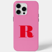 ピンクレッドミニマリストモダンイニシャルモノグラはっきりしたム Case-Mate iPhoneケース (裏面)
