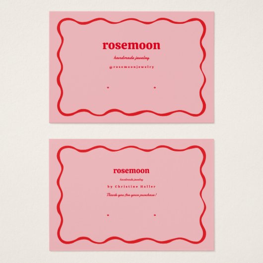 ピンクレッドモダンスキューリングディスプレイカード (正面&裏面)