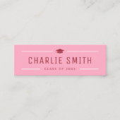 ピンクレッドモダンタイポグラフィ大学院名カード コーリングカード (正面)