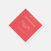 ピンクレッドモダンバレンタインデーパーティー スタンダードカクテルナプキン (角)