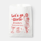 ピンクレッドラストロデオ女性のカーボーイバチェロレッテ フェイバーバッグ (正面)