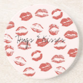 ピンクレッドリップキス コースター (正面)