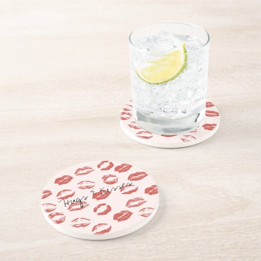ピンクレッドリップキス コースター (側面)