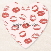 ピンクレッドリップキス ペーパーコースター (正面)