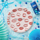 ピンクレッドリップキス ペーパープレート (パーティー)