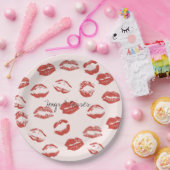 ピンクレッドリップキス ペーパープレート (パーティー)