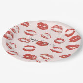 ピンクレッドリップキス ペーパープレート (アングル)