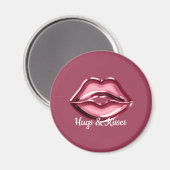 ピンクレッドリップキス マグネット (正面/裏面)