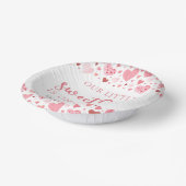 ピンクレッドリトルスウィートバレンタインベビーシャワー ペーパーボウル (傾斜あり)