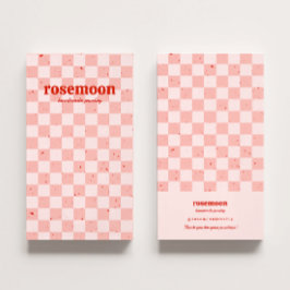 ピンクレッドレトロイヤリング表示カード 名刺