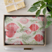 ピンクレッドレトロクリスマスオーナメントおもしろい 薄葉紙 (ギフト)