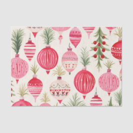 ピンクレッドレトロクリスマスオーナメントズボーブル 薄葉紙