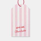 ピンクレッドレトロクリスマスギフトラベル ギフトタグ (裏面)