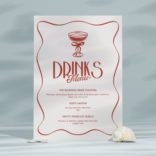 ピンクレッドレトロバチェロレッテドリンクメニュー2面 テーブルナンバー