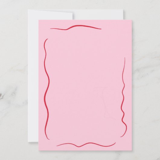 ピンクレッドレトロ図解入りの、写真付きのヴィンテージ30歳の誕生日 招待状 (裏面)